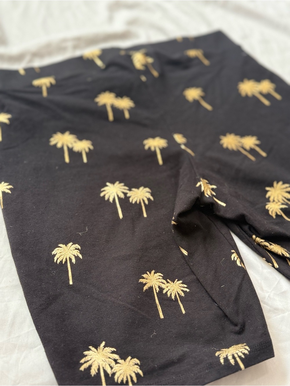 torrid Black Shorts with Gold Palm Motif